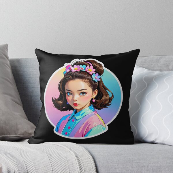 Item preview, Stylish brunette woman with floral headband designed and sold by artwaves.