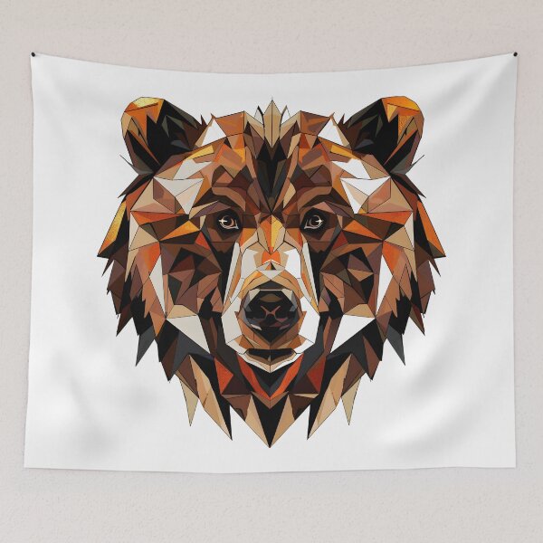 Item preview, Geometric Bear Face - Bold and Modern Wildlife Art Illustration designed and sold by WarFX Designs.