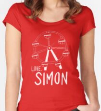 Love Simon Ferris Wheel Doodle Women's Fitted Scoop T-Shirt