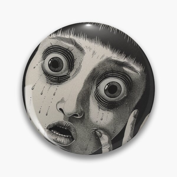 Item preview, faced - black and white horror manga anime girl designed and sold by ForsakenFrames.