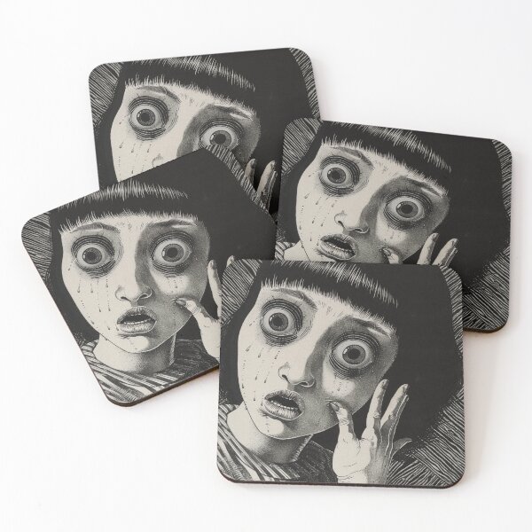 Item preview, faced - black and white horror manga anime girl designed and sold by ForsakenFrames.