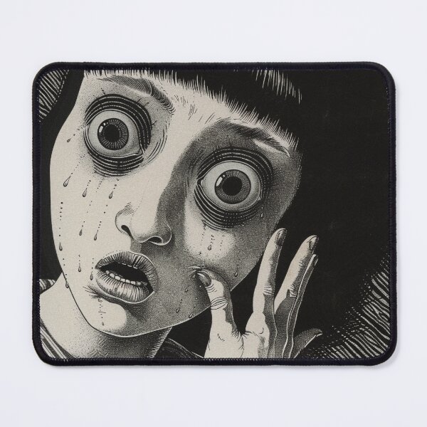 Item preview, faced - black and white horror manga anime girl designed and sold by ForsakenFrames.