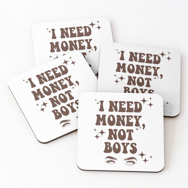 Item preview, i need money not boys girl aesthetic designed and sold by stickersxbecca.