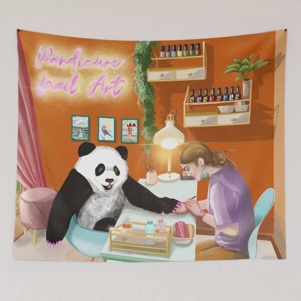 Item preview, Pampered Panda: Unique Nail Art Experience at Pandicure Salon! designed and sold by Pandositive.