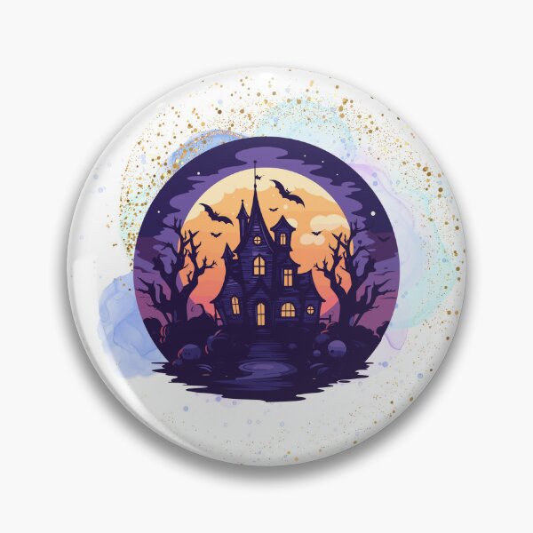 Item preview, Spooky Halloween House Bats Witch Graveyard  designed and sold by WildWoodlandWitch.