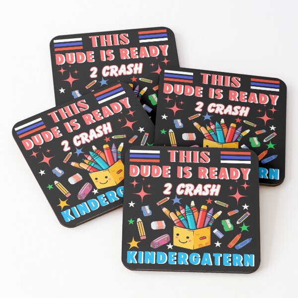 Item preview, This Dude Is Ready To Crush Kindergarten Colorful Typographic School Design  designed and sold by Raise2Shine.
