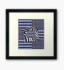 Zebra blau Gerahmtes Wandbild