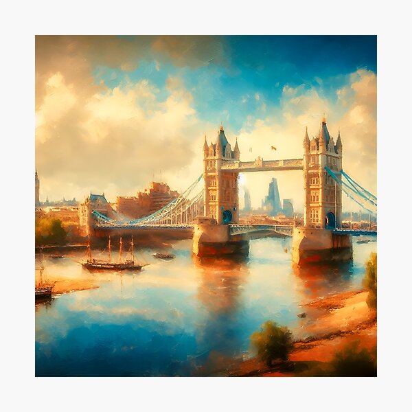 Item preview, London City Landscape Painting. Anglo Art designed and sold by SideKickCreates.
