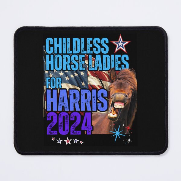 Item preview, Childless Horse Ladies For Harris 2024 Vote Blue Save Democracy Political Design designed and sold by EarthArtDesigns.