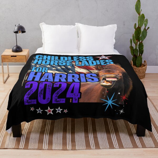 Item preview, Childless Horse Ladies For Harris 2024 Vote Blue Save Democracy Political Design designed and sold by EarthArtDesigns.