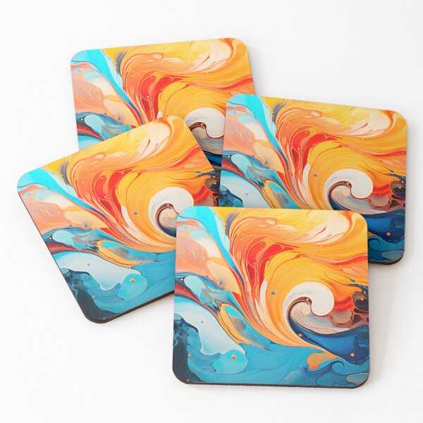 Item preview, Cyan, Yellow And Orange - Acrylic designed and sold by KootenayDesigns.