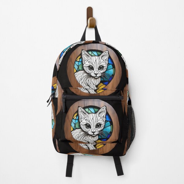 Item preview, Stained Glass Hypno White Cat  3D - Graffiti Style Pyrography designed and sold by Monika Turemka.