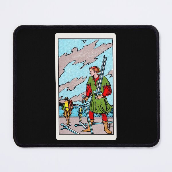 Item preview, Card #54 - Five Of Swords - Rider Waite Smith Tarot designed and sold by ABSTRACT-IVISM.