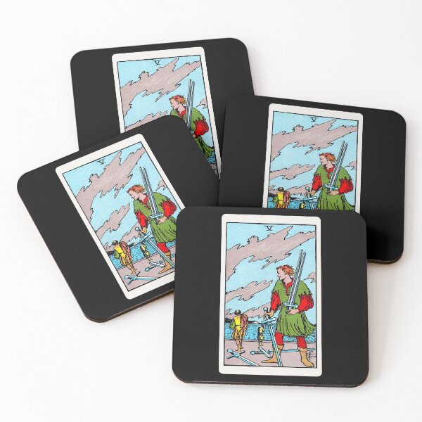Item preview, Card #54 - Five Of Swords - Rider Waite Smith Tarot designed and sold by ABSTRACT-IVISM.