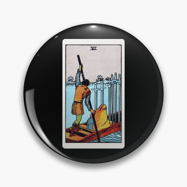 Item preview, Card #55 - Six Of Swords - Rider Waite Smith Tarot designed and sold by ABSTRACT-IVISM.