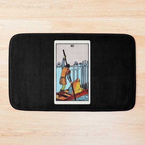 Item preview, Card #55 - Six Of Swords - Rider Waite Smith Tarot designed and sold by ABSTRACT-IVISM.