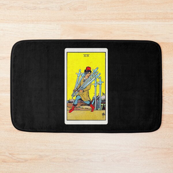 Item preview, Card #56 - Seven Of Swords - Rider Waite Smith Tarot designed and sold by ABSTRACT-IVISM.