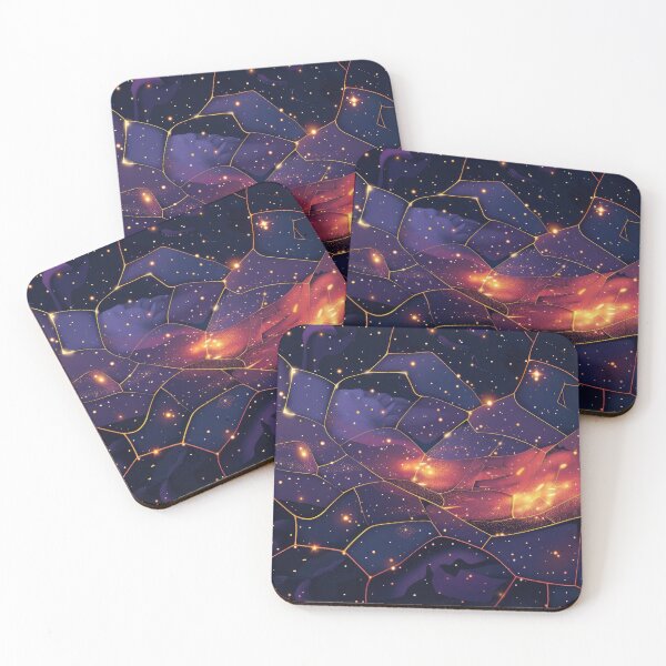 Item preview, Marble pattern | Glowing Abstract Starry Night with Cracked Glass designed and sold by AI Gizmo.