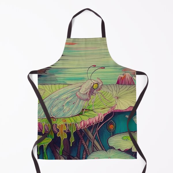 Item preview, chinese moth on lotus leaf designed and sold by PricklyPeanut.
