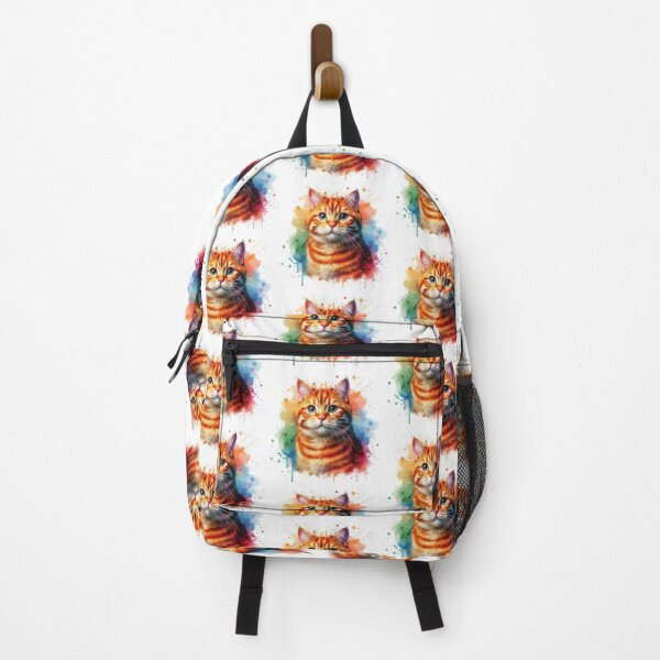 Item preview, Cute Ginger Cat Colorful Watercolor Portrait designed and sold by MaedK.