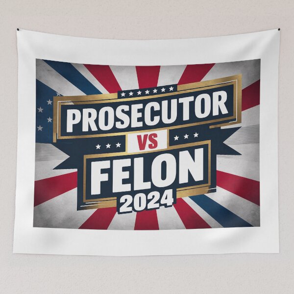 Item preview, Kamala Harris 2024 | Prosecutor vs Felon 2024 | Childless Cat Lady designed and sold by RedCircleArt.
