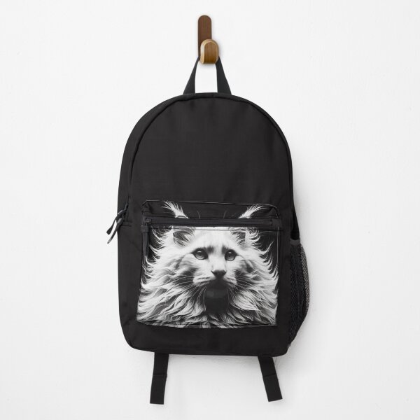 Item preview, Monochromatic Outline White Maine coon Cat designed and sold by TomFrontierArt.