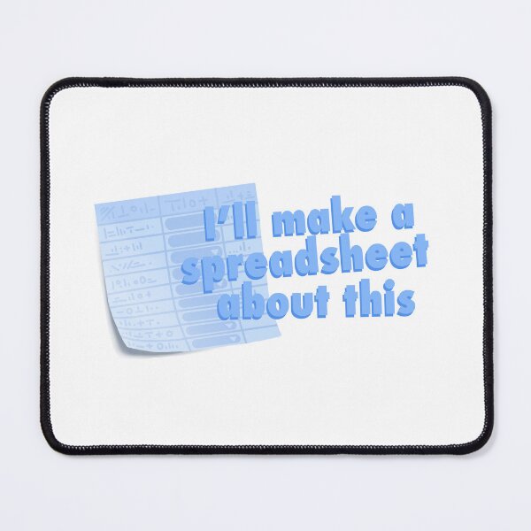 Item preview, I'll make a spreadsheet about this (blue) designed and sold by Meri Aisala.