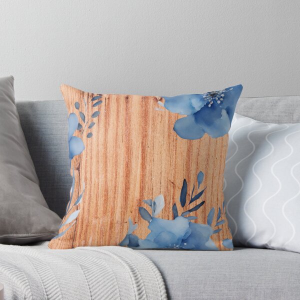 Artikelvorschau, Blaue Blumen Botanisches Blumenholzmuster entworfen und verkauft von Tammy Marie Russell.