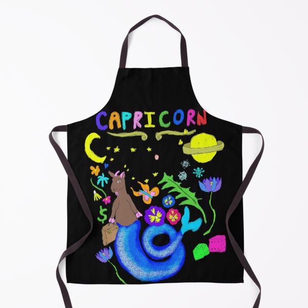 Item preview, Capricorn Zodiac Birthday Cartoon ft. Sea Goat, Money, Pansies, Snow, Constellation + Saturn designed and sold by Venus-in-Virgo.