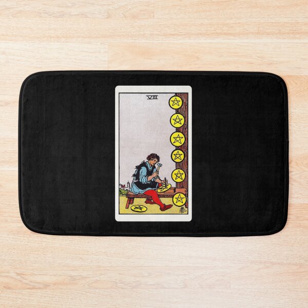 Item preview, Card #71 - Eight Of Pentacles - Rider Waite Smith Tarot designed and sold by ABSTRACT-IVISM.