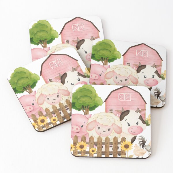 Item preview, Cute watercolor farm animals , cute farm  designed and sold by Inktown.