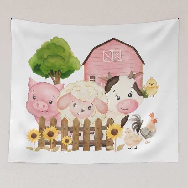 Item preview, Cute watercolor farm animals , cute farm  designed and sold by Inktown.