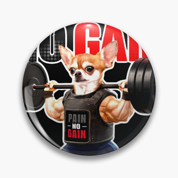 Item preview, No Pain No Gain Chihuahua, funny workout designed and sold by AW2 Designs.