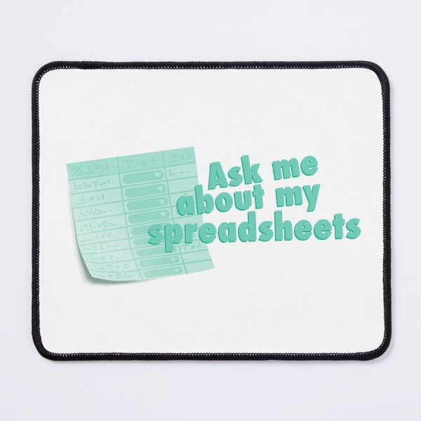 Item preview, Ask me about my spreadsheets (green) designed and sold by Meri Aisala.
