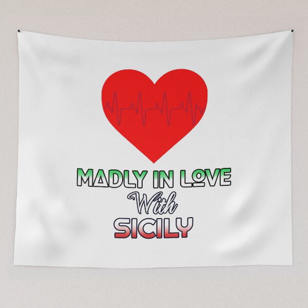 Item preview, Sicily - Italy - Sicilia - Italia - flag colors - Love - Heart EKG designed and sold by miskaralise.