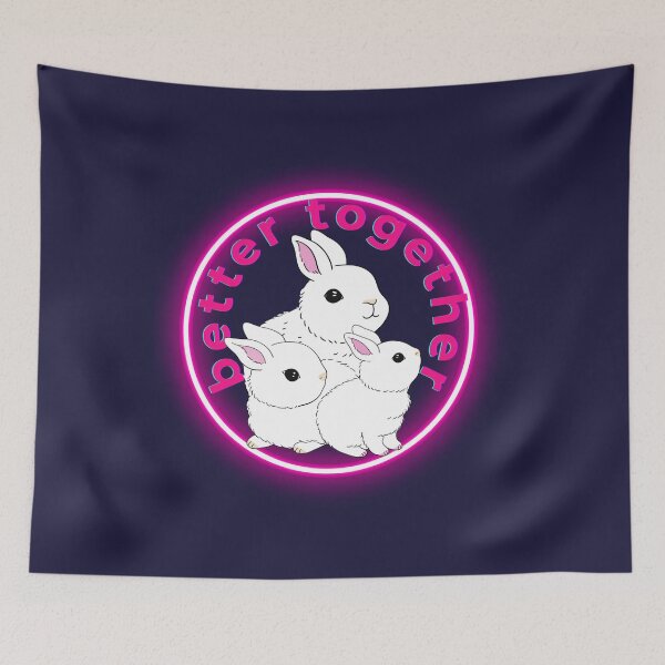 Item preview, Better together 3 white rabbits designed and sold by agamilion.