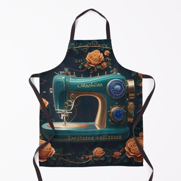 Item preview, sewing machine framed with golden roses designed and sold by elegantpaterns.