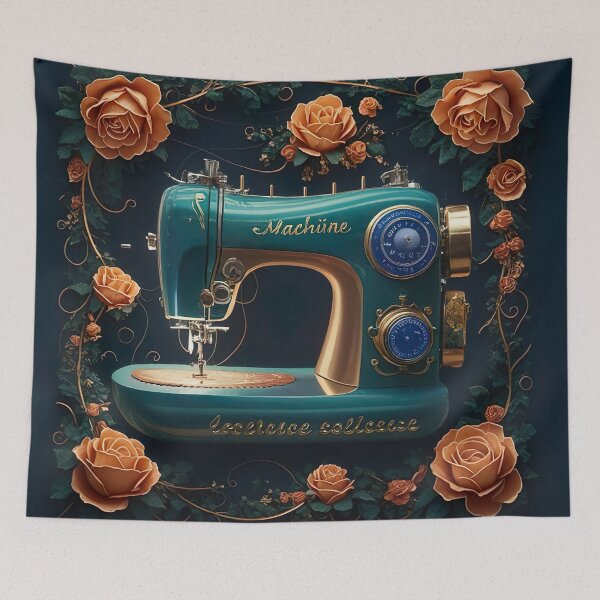 Item preview, sewing machine framed with golden roses designed and sold by elegantpaterns.