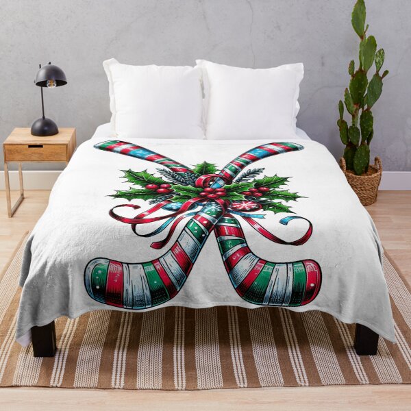Item preview, Festive Christmas Hockey Sticks - Holiday Hockey Design designed and sold by Sticker-Tee.