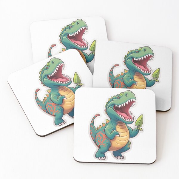 Item preview, Happy dinosaur with a leaf designed and sold by Sch1Stickers.
