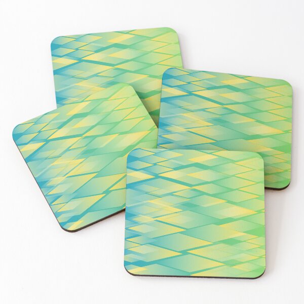 Aperçu de l'œuvre Motif vert bleu et jaune, motif géométrique bleu et vert sans couture créée et vendue par Art Shimmers.
