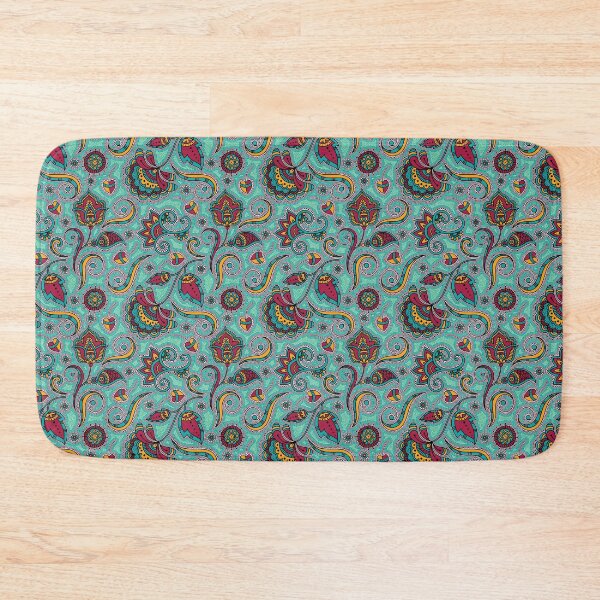 Item preview, Bold Victorian Floral Paisley in Turquoise, Burgundy & Gold designed and sold by Lifestyle by Croff.