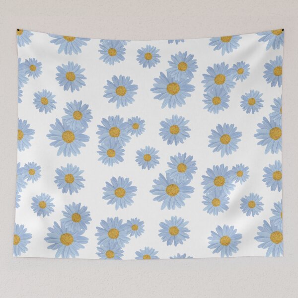 Item preview, Blue Daisy White Flowers Watercolor Art designed and sold by AveryZi.
