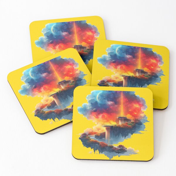 Item preview, Surreal Landscape with Tower and Vibrant Flora designed and sold by MYTHIC PEEL STICKERS.