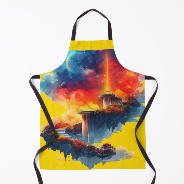 Item preview, Surreal Landscape with Tower and Vibrant Flora designed and sold by MYTHIC PEEL STICKERS.