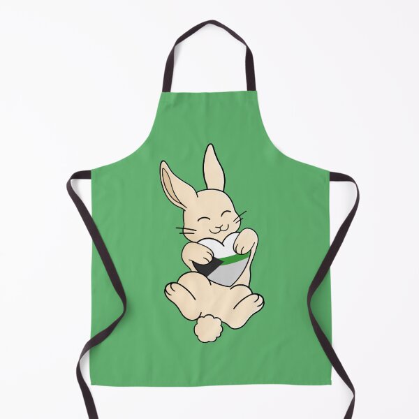 Item preview, Cute Happy White Rabbit Holding a Demiromantic Flag Heart designed and sold by AroAxel.