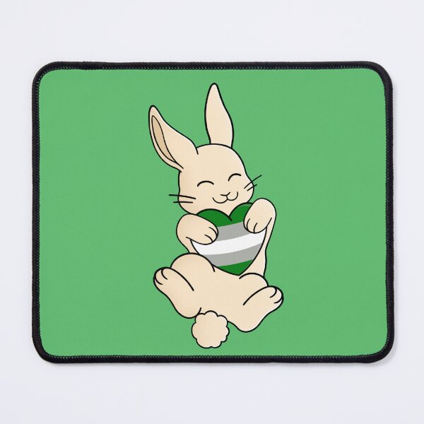 Item preview, Cute Happy White Rabbit Holding a Greyromantic Flag Heart designed and sold by AroAxel.