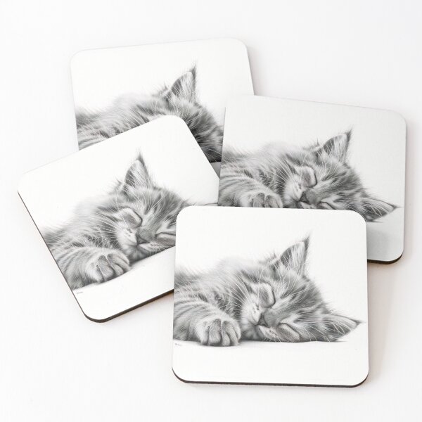 Item preview, Black and white cat pencil drawing designed and sold by Pencil-Art.