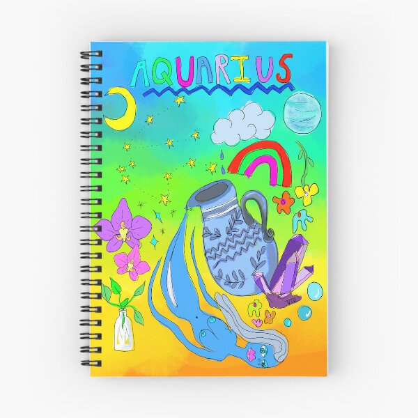Item preview, Aquarius Zodiac Birthday Cartoon ft. Water Spirit, Ancient Jug, Orchids, Amethyst, Planets + Constellation designed and sold by Venus-in-Virgo.