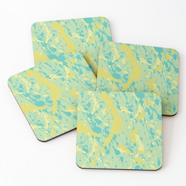 Item preview, Abstract Paint Splatters in Vibrant Green, Teal & Yellow designed and sold by Lifestyle by Croff.